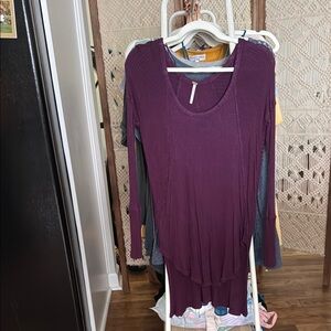 Free People Deep Purple Long Sleeve Sweater